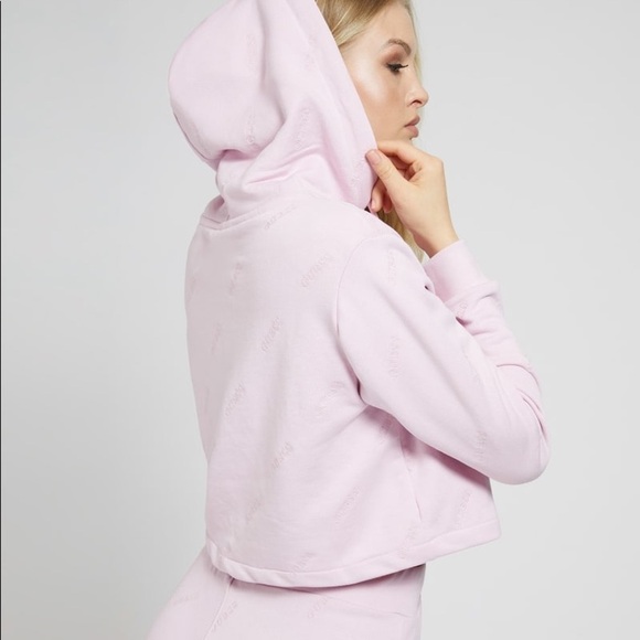New GUESS Astra Crop Hoodie SZ S - Picture 6 of 11